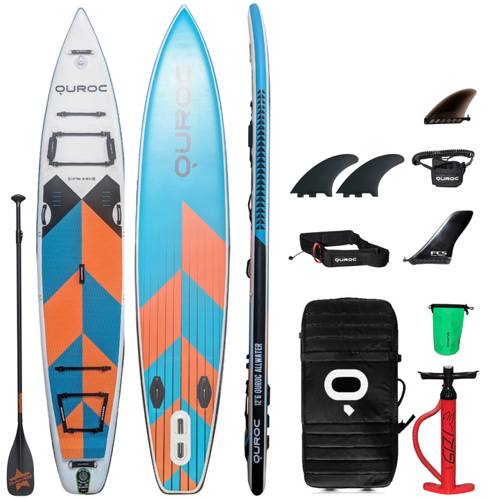 Ex Display Quroc Qi AllWater 12' 6 Touring Inflatable Paddle Board Package 5.9" Version