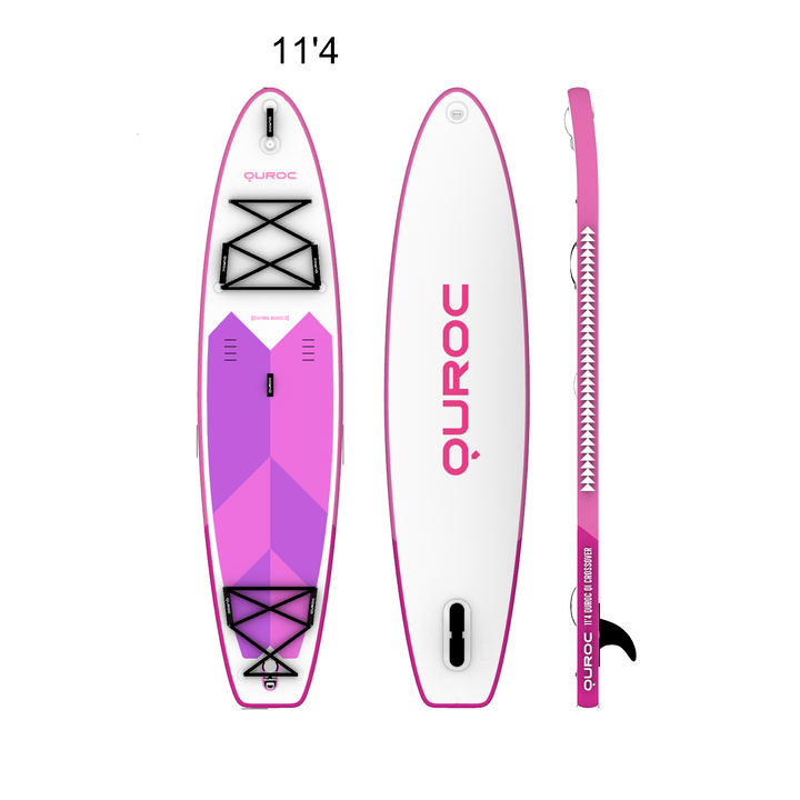 Limited Edition PINK Quroc Qi Crossover 11' 4 Inflatable Paddle Board Package