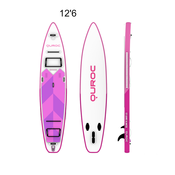Limited Edition PINK Quroc Qi AllWater 12' 6 Touring Inflatable Paddle Board Package