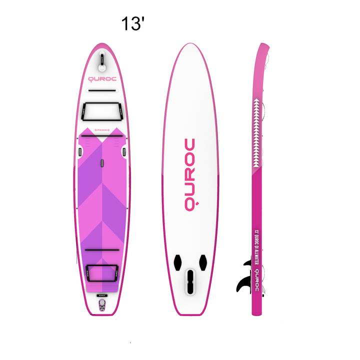 Limited Edition PINK Quroc Qi AllWater 13' Touring Inflatable Paddle Board Package