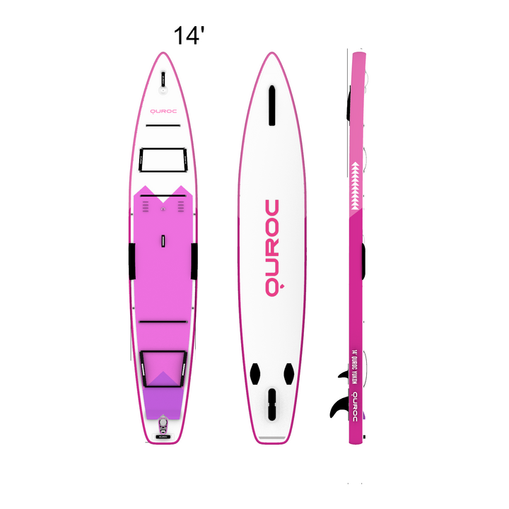 Limited Edition PINK Quroc Yukon 14' Touring Inflatable Paddle Board Package