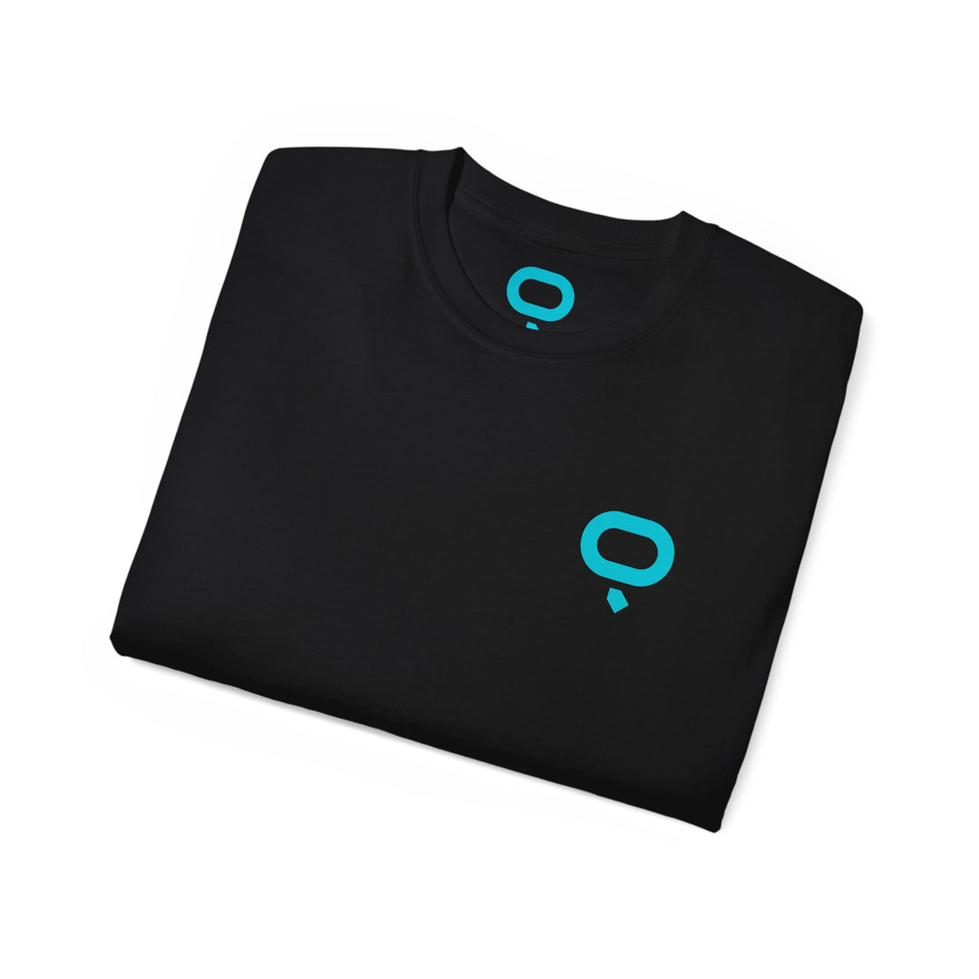 Quroc Engineered for Adventure Unisex T-Shirt with a blue Print