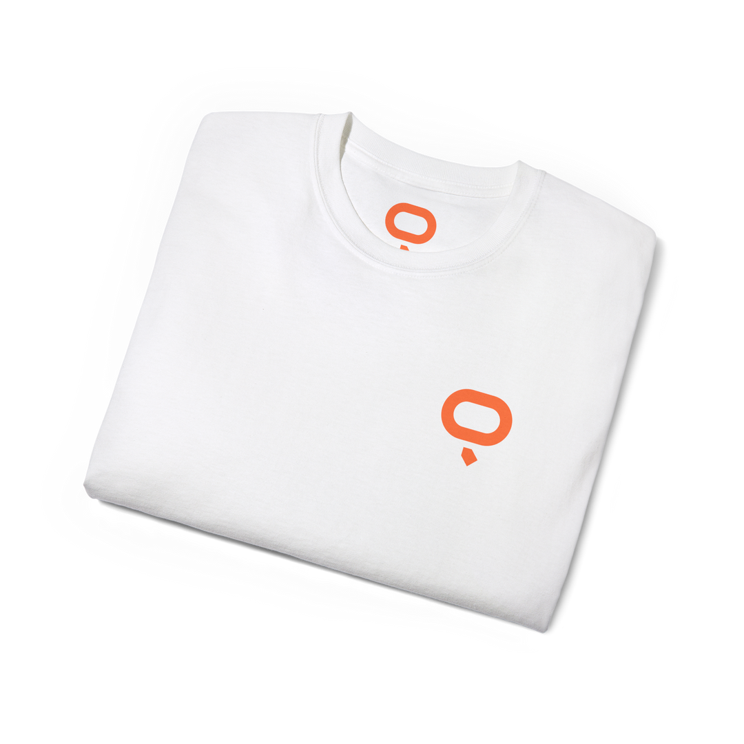 Quroc Engineered for Adventure Unisex T-Shirt with an Orange Print