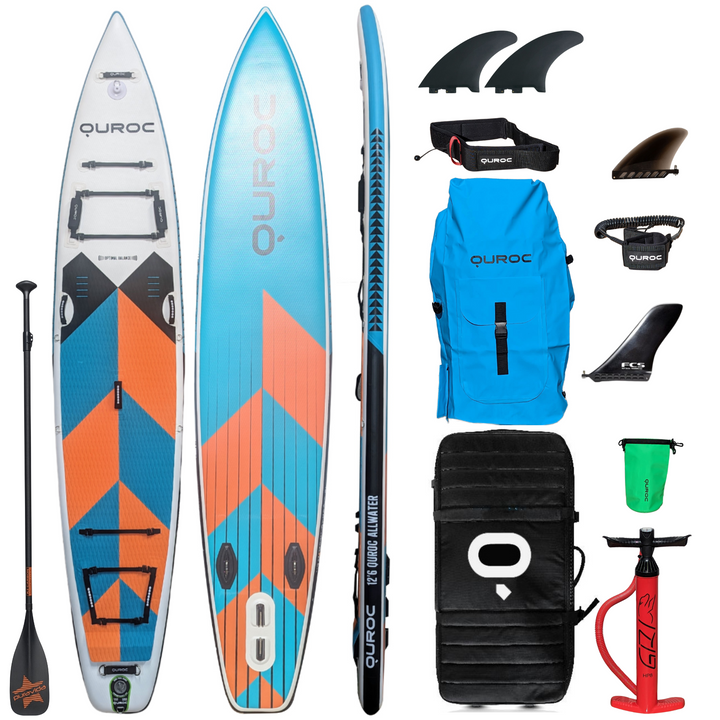 Quroc Qi AllWater 12' 6 Touring Inflatable Paddle Board Package